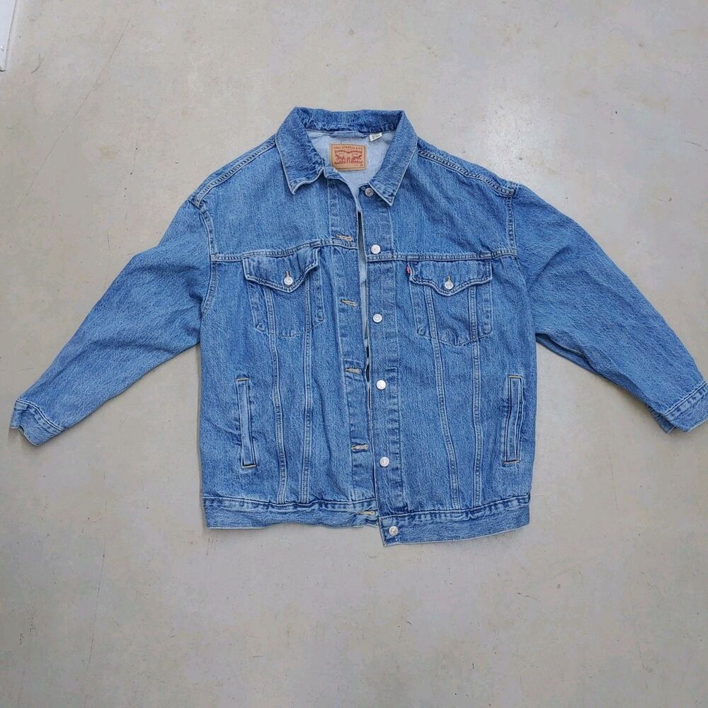 Levi Strauss & Co Denim Jacket WOMEN'S - Size XXL - Trucker Button Collared Blue
